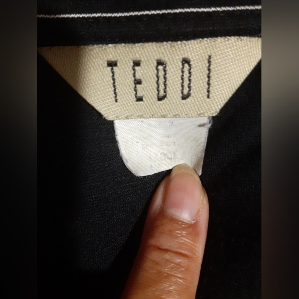 Teddi Vintage Look Women's Shirt Button Up Black Colorblock Small Boho Hippie - Picture 7 of 8